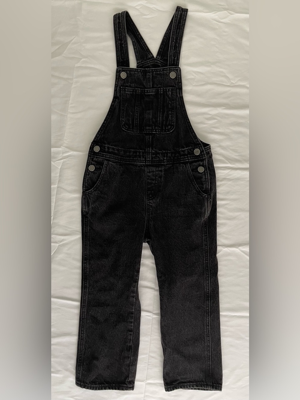 Old Navy Black Washed Denim Overalls